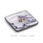 Buddha Stones Mountain Lake Flower Leaf Healing Ceramic Plate Tray Stick Incense Burner Decoration Incense Burner BS 11