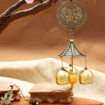 Buddha Stones Feng Shui Copper Coin Koi Fish Bagua Kirin Wind Chime Bell Luck Wall Hanging Decoration Decorations BS Koi Fish Happiness