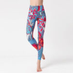 Buddha Stones Colorful Flower Petal Leaves Print Sports Exercise Fitness High Waist Leggings Women's Yoga Pants Women's Leggings BS 14