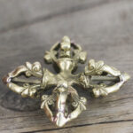 Buddha Stones Nepal Handmade 5 Prong Double Dorje Copper Strength Vajra Double Dorje BS 5