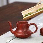 Buddha Stones Vintage Bamboo Peach Blossom Purple Clay Kung Fu Teapot Teapot BS 3