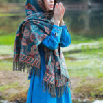 Buddha Stones Tibetan Flower Floral Leaves Pattern Design Shawl Cozy Travel Scarf Wrap Tibetan Shawl BS 6