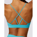 Buddha Stones Gym Sports Yoga Backless Bra Crop Tank Top Breathable Shorts 2-Piece Outfit BS 10