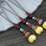 Buddha Stones Green Sandalwood Ebony Wood Gourd Seven Layer Pagoda Positive Phone Hanging Decoration Phone Hanging Decoration BS 12