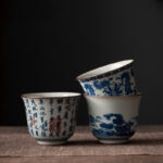 Buddha Stones Mountain Landscape Lotus Orchid Pavilion Gathering Ceramic Teacup Kung Fu Tea Cup Cup BS 22