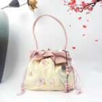 Buddha Stones Suzhou Embroidery Lotus Epiphyllum Magnolia Cotton Linen Tote Crossbody Bag Shoulder Bag Handbag Crossbody Bag BS 25