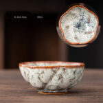 Buddha Stones Peach Blossom Pattern Ceramic Teacup Flower Tea Cups Cup BS White