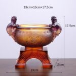 Buddha Stones Handmade Liuli Crystal PiXiu Treasure Bowl Art Piece Home Decoration Decorations BS Purple