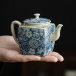 Buddha Stones Blue and White Porcelain Chinese Gongfu Tea Ceramic Kung Fu Teapot Cup Tea Filter Canister Teapot BS 2