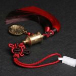 Buddha Stones Tibet Om Mani Padme Hum Prayer Wheel Nine Palace Eight Trigrams Copper Car Hanging Decoration Car Hanging Decoration BS 5
