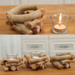 Buddha Stones Wood Candlestick Home Candle Holder Decoration Candle Holder BS 16