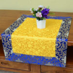 Buddha Stones Brocade Prayer Altar Flower Vajra Dragon Pattern Auspicious Symbols Table Runner Prayer Altar BS 8