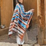 Buddha Stones Tibetan Shawl Striped Geometric Pattern Winter Cozy Travel Tassel Scarf Wrap Tibetan Shawl BS 3