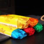 Buddha Stones Tibetan Blessing Auspicious 5 Colors Jacquard Khata Decoration Decorations BS 13