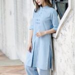 Buddha Stones 2Pcs Half Sleeve Shirt Top Pants Meditation Zen Tai Chi Linen Clothing Women's Set Women's Meditation Cloth BS 15