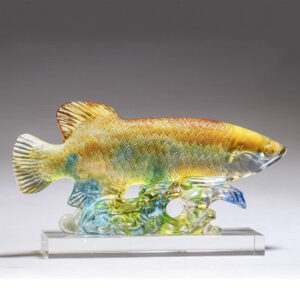 Buddha Stones Handmade Liuli Crystal Koi Fish Art Piece Luck Home Office Decoration Decorations BS main