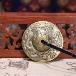 Buddha Stones Tibetan Tingsha Bell Six True Words Dragon Copper Balance Decoration With Bag Buddhist Supplies BS 16