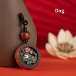 Buddha Stones Year Of The Dragon Hand Painted Chinese Zodiac Rosewood Carved Calm Key Chain (Extra 30% Off | USE CODE: FS30) Key Chain BS Dog(A flash sale)