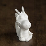 Buddha Stones Year Of The Dragon Luck White Porcelain Ceramic Tea Pet Home Figurine Decoration Decorations BS Meditate Dragon 4.3cm*5.9cm*8.6cm