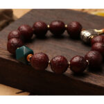 Buddha Stones Tibetan Bodhi Seed Agate Bead Luck Wealth Tassel Charm Wrist Mala Wrist Mala BS 5