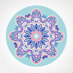 Buddha Stones Lotus Mandala Pattern Foldable Yoga Meditation Seat Mat Home Decoration Decorations buddhastoneshop Mandala PaleTurquoise