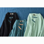 Buddha Stones Ramie Linen Loose Blouse Women Long Sleeve Shirt Chinese Hanfu Top Long Sleeve Shirt BS 28
