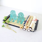 Buddha Stones 2Pcs Lion Statue Courage Strength Resin Home Office Decoration Decorations BS 2