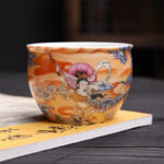 Buddha Stones Dunhuang Color Flying Apsaras Teacup Kung Fu Tea Cup Cup BS Dunhuang Flying Apsaras 7.7cm*5.5cm*150ml