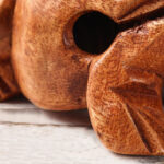 Buddha Stones Handcrafted FengShui Wealth Luck Frog Mini Wooden Croaking Frog Guiro Decoration Decorations BS 12