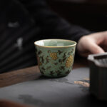 Buddha Stones Butterfly Flower Lotus Koi Fish Plum Blossom Ceramic Teacup Kung Fu Tea Cup 100ml Cup BS 10