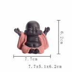 Buddha Stones Always Smiling Laughing Buddha Wealth Luck Purple Clay Maitreya Statue Decoration Decorations BS 7