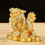 Buddha Stones Feng Shui Dragon Copper Coin Wealth Success Luck Decoration Decorations BS 4