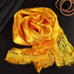 Buddha Stones Tibetan Blessing Auspicious 5 Colors Jacquard Khata Decoration Decorations BS Yellow