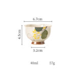 Buddha Stones Hand Painted Small Osmanthus Rabbit Ceramic Teacup Kung Fu Tea Cup 40ml Cup BS 13