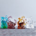 Buddha Stones Feng Shui Four Symbols Azure Dragon Handmade Liuli Crystal Art Piece Home Office Decoration Decorations BS 2