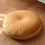 Buddha Stones Lotus Simple Pattern Linen Meditation Seat Cushion Home Living Room Decoration Decorations buddhastoneshop Detachable 40cm*10cm Orange