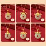 Buddha Stones 925 Sterling Silver Hetian Jade Chinese Zodiac Year of the Dragon Red Agate Luck Protection Necklace Pendant (Extra 30% Off | USE CODE: FS30) Necklaces & Pendants BS 23