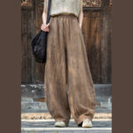 Buddha Stones Ramie Cotton Linen Pants Tie-dye Design Trousers Loose Zen Yoga Women's Pants with Pockets Pants BS 5
