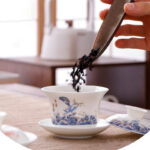 Buddha Stones White Porcelain Mountain Landscape Countryside Ceramic Gaiwan Teacup Kung Fu Tea Cup And Saucer With Lid Cup BS 5