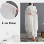 Buddha Stones 2Pcs Frog-Button Long Sleeve Midi Dress Wide Leg Pants Chiffon Zen Women's Set Women's Meditation Cloth BS 8