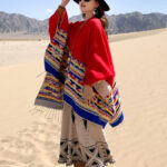 Buddha Stones Tibetan Shawl Colorful Geometry Winter Cozy Travel Scarf Wrap Tibetan Shawl BS 18