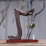 Buddha Stones Tibetan Lotus Blessing Ceramic Incense Burner Decoration Incense Burner BS Light Green