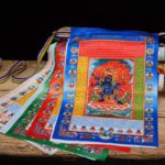 Buddha Stones Tibetan 10 Colors Windhorse Buddha Healing Auspicious Outdoor Mulberry Silk Prayer Flag TIBETAN PRAYER FLAGS buddhastoneshop 1