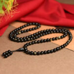 Buddha Stones 108 Mala Beads Natural Gold Sheen Obsidian Wealth Bracelet Mala Bracelet BS 3