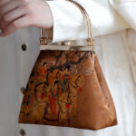 Buddha Stones Painting of Lady of Guoguo on a Spring Outing Metal Handle Handbag Handbags BS 9
