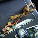 Buddha Stones Tibet Handmade Five God Of Wealth Thangka Protection Wall Car Hanging Decoration Car Hanging Decoration BS 14