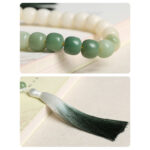 Buddha Stones Natural Gradient Bodhi Seed Fortune Money Bag Lotus Wisdom Tassel Wrist Mala Wrist Mala BS 6