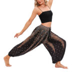 Buddha Stones Peacock Feather Pattern Loose Harem Trousers Women's Yoga Pants Women's Harem Pants BS 15