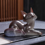 Buddha Stones Color Changing Small Cute Fox Tea Pet Resin Home Figurine Decoration Decorations BS 11