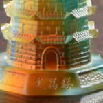 Buddha Stones Feng Shui Wenchang Tower Handmade Liuli Crystal Pagoda Art Piece Luck Home Office Decoration Decorations BS 11